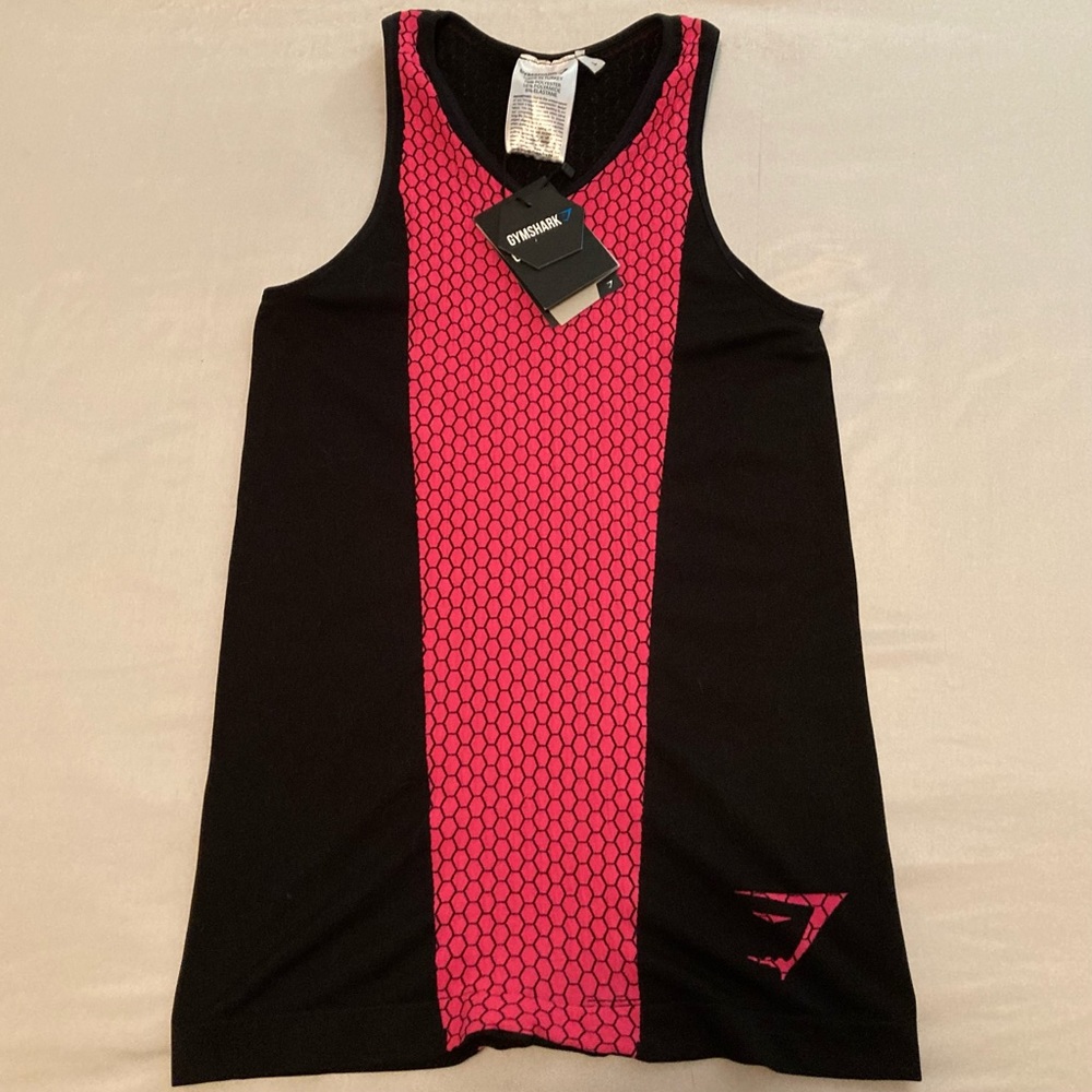 Hex GYMSHARK Cerise & Black Tank Top